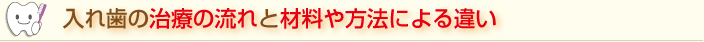 入れ歯の治療の流れと材料による違い