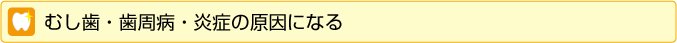 むし歯・歯周病・炎症の原因になる